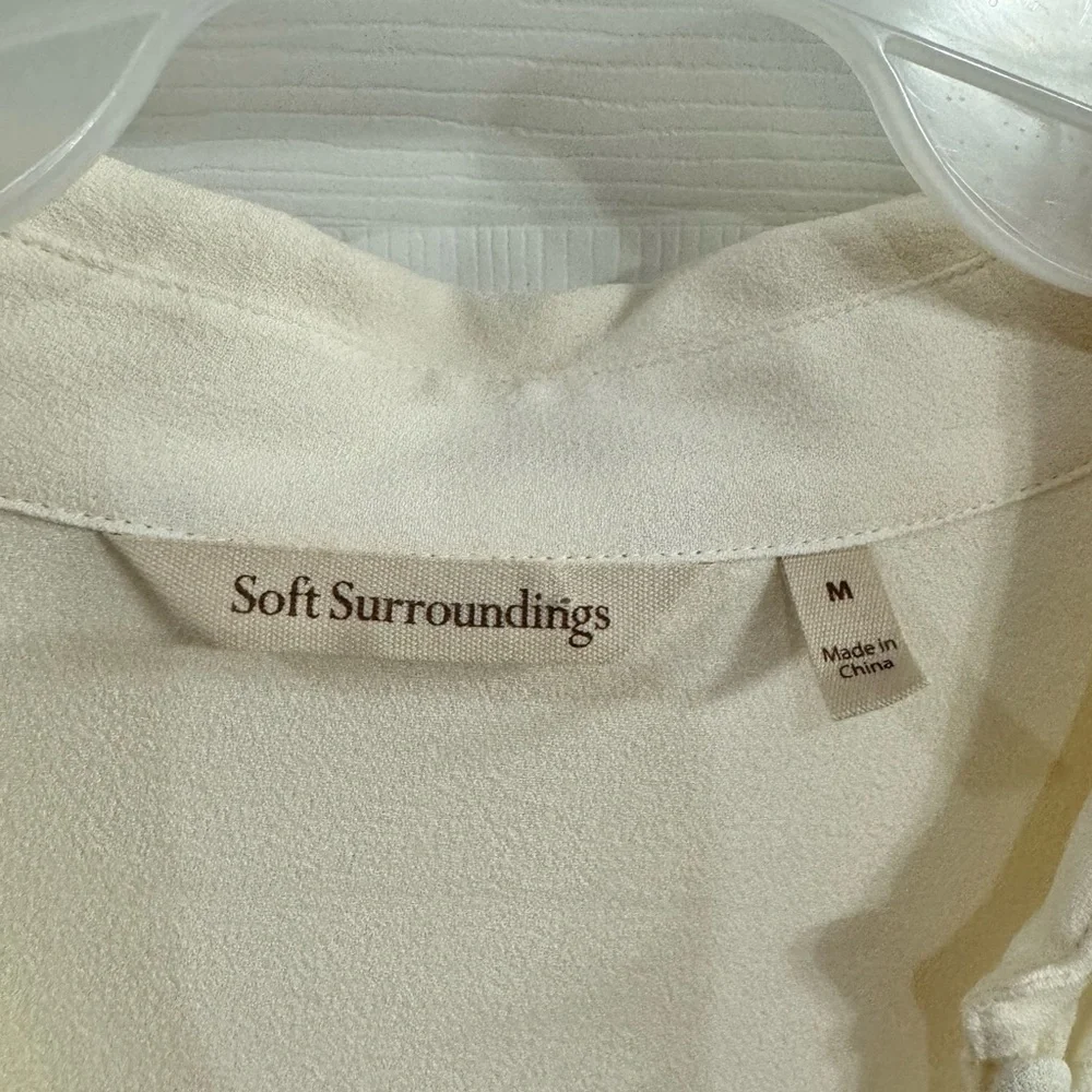 Soft Surroundings V-neck button down blouse - Picture 6 of 9